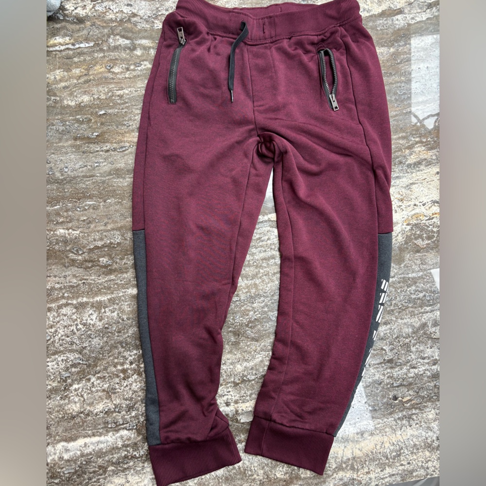 Hurley Kids Burgundy and Gray Joggers